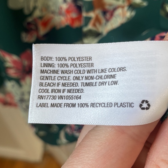 A New Day Hunter Green Floral Dress, size small - Picture 5 of 5